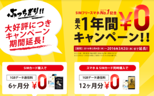 freetel「最大1年間¥0キャンペーン」