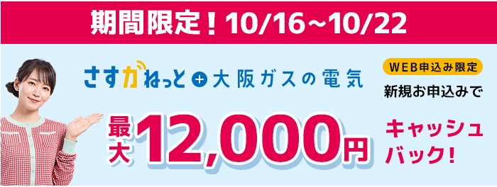 さすガねっとの12,000円キャッシュバックキャンペーン