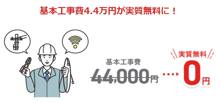 NURO光 工事費実質無料