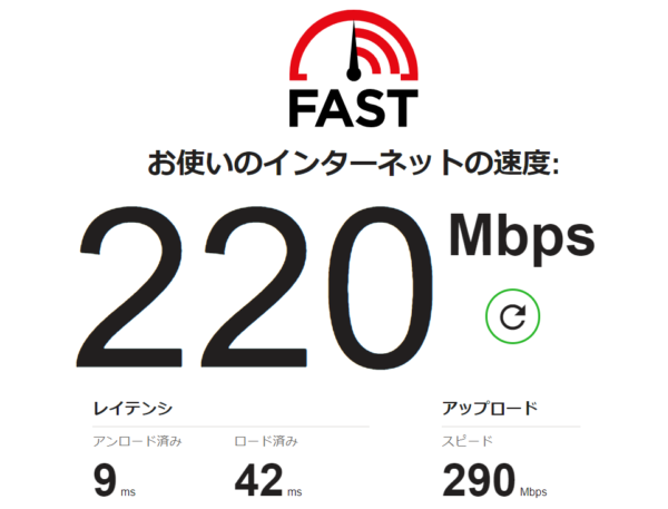 光回線速度計測5GHz
